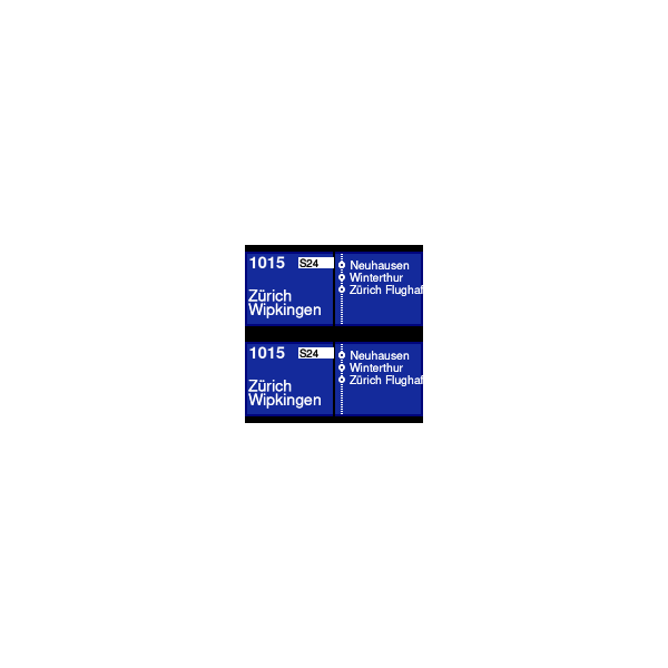 Modellbahn Display H0 Zugzielanzeiger ,1.05", 1 Gleis, blaue Rahmen, Vers. 2025