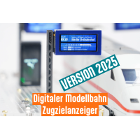 Modellbahn Display H0 Zugzielanzeiger ,1.05", 1 Gleis, blaue Rahmen, Vers. 2025