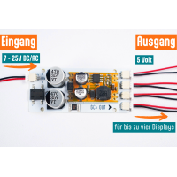 Modellbahn Display H0 Spannungsregler 7-25V, 4-fach, Vers. 2025
