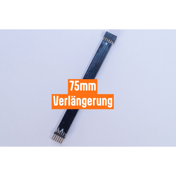 Modellbahn Display Verl&auml;ngerung Flachkabel 75mm 6pol