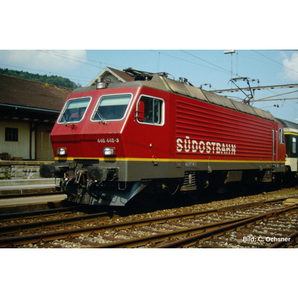 ESU H0 AC/DC Elektrolokomotive Re 446 448-3, SOB, rot, digital Sound Panto
