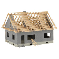 Faller H0 Haus im Bau mit Kran