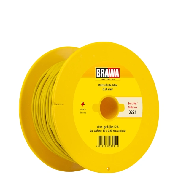 Brawa Litze 0,50 mm&sup2;, gelb, 40 Meter