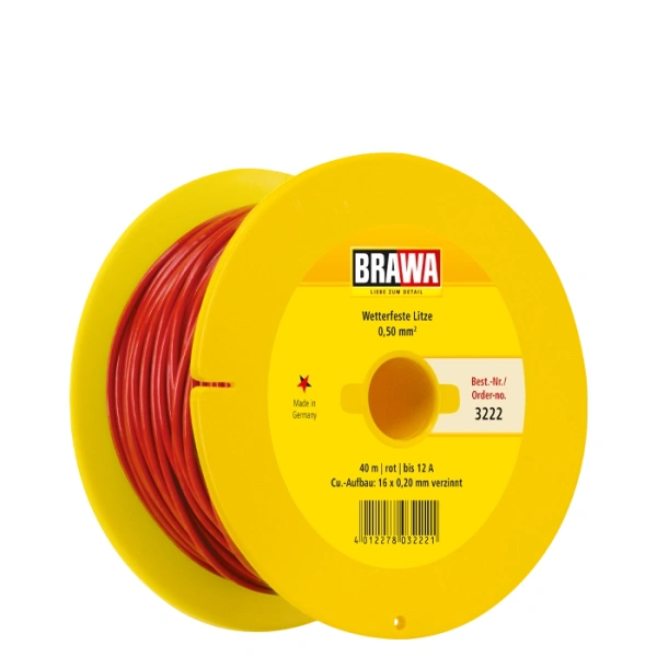Brawa Litze 0,50 mm&sup2;, rot, 40 Meter