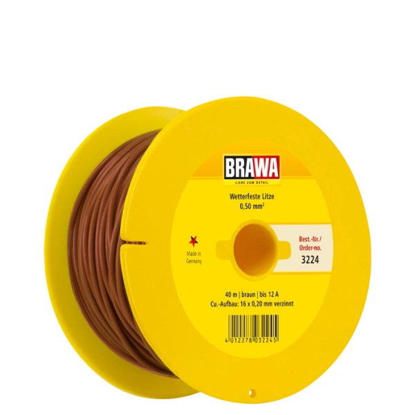 Brawa Litze 0,50 mm&sup2;, braun, 40 Meter