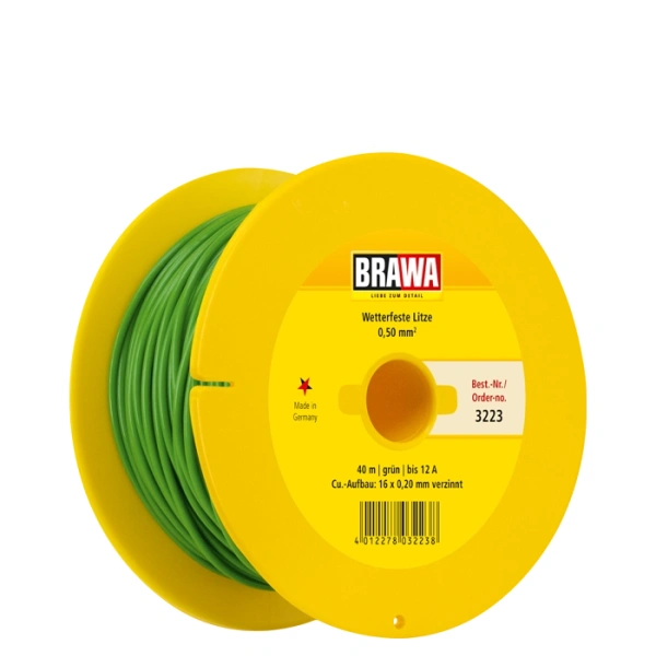 Brawa Litze 0,50 mm&sup2;, gr&uuml;n, 40 Meter