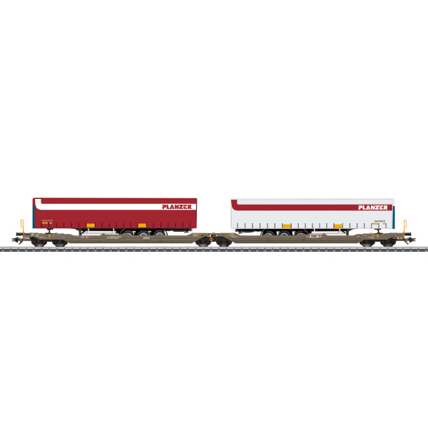 M&auml;rklin H0 AC Doppel-Taschenwagen Sdggmrss "Planzer"