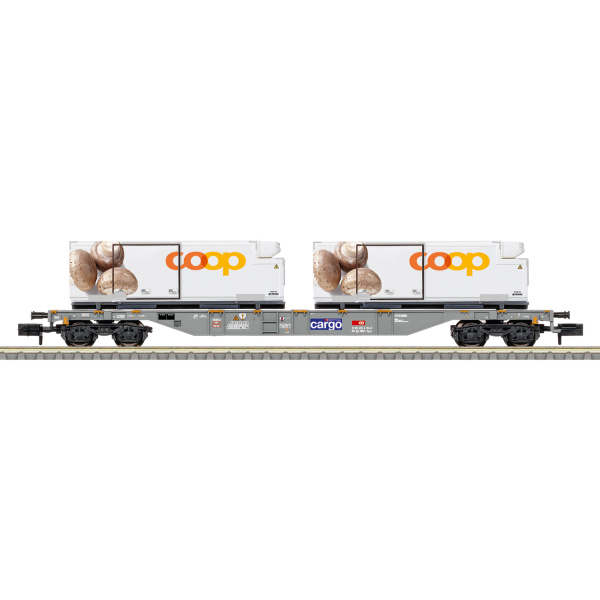 Minitrix N Containertragwagen "coop&reg;" Champignon