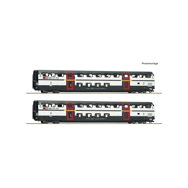 Roco H0 DC Doppelstock-Schnellzugwagen A, IC 2000 SBB, 1. Klasse, 2 Wagen