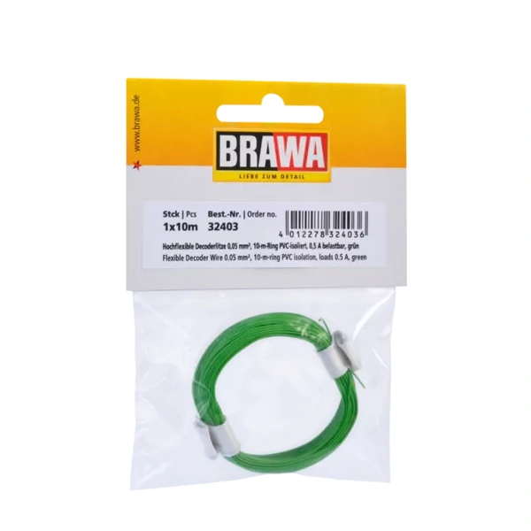 Brawa Litze hochflexibel 0,05 mm&sup2;, gr&uuml;n, 10 Meter