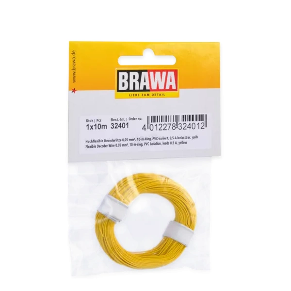 Brawa Litze hochflexibel 0,05 mm&sup2;, gelb, 10 Meter