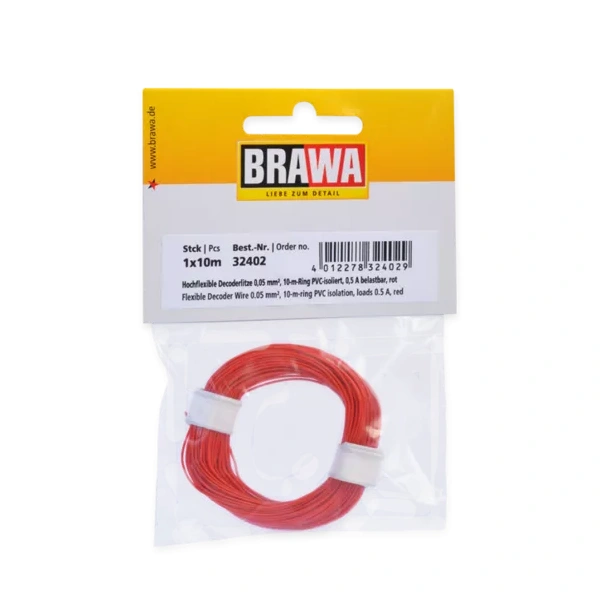 Brawa Litze hochflexibel 0,05 mm&sup2;, rot, 10 Meter