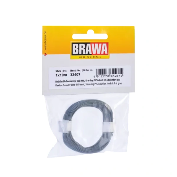 Brawa Litze hochflexibel 0,05 mm&sup2;, grau, 10 Meter