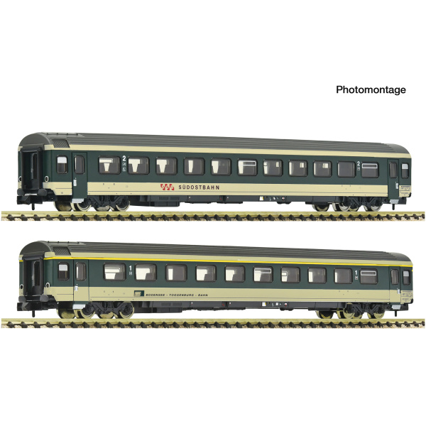 Fleischmann N Reisezugwagen-Set Nr. 2 2-teilig &bdquo;Voralpen-Express&ldquo;, SOB/BT