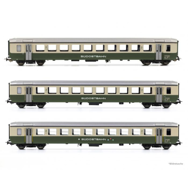 PIKO H0 AC Personenwagen EW I B 2. Klasse, SOB, 3 Wagen
