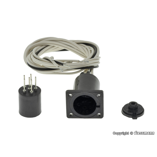 Viessmann H0 Stecksockel f&uuml;r Signal 6pol, mit Anschlusskabel