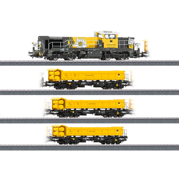 M&auml;rklin H0 AC Diesellokomotive DE 18 "Leonhard Weiss", digital Sound. Zweiseitenkippwagen Fakks 127