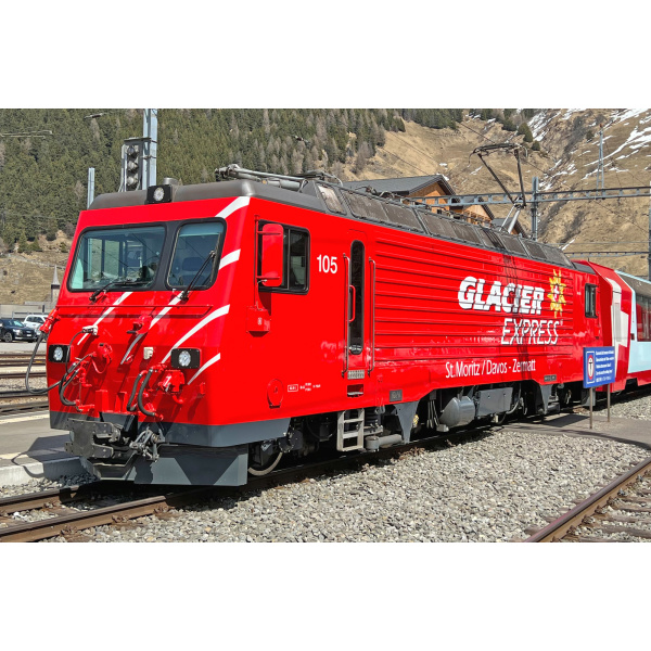 BEMO H0m Elektrolokomotive HGe 4/4 II 105 MGB, "Glacier Express", digital Sound