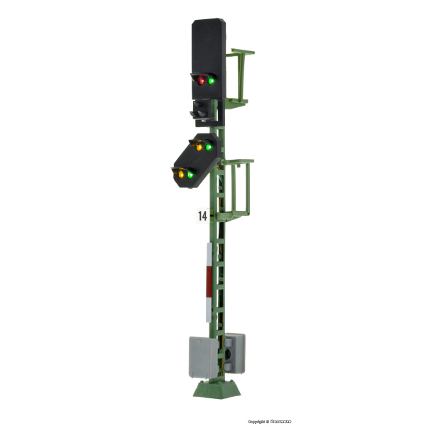 Viessmann H0 Licht-Blocksignal mit Vorsignal DB rot - gr&uuml;n/2orange - 2gr&uuml;n