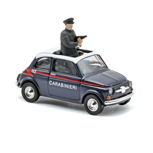 BUSCH H0 Fiat 500, Carabinieri mit 2 Polizisten