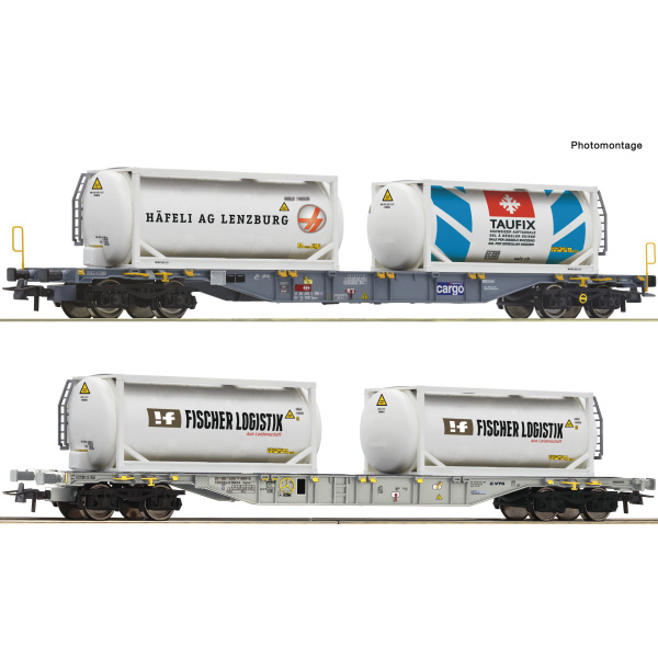 Roco H0 DC Containertragwagen, SBB Cargo/VTG, 2-teilig