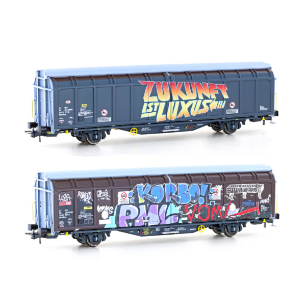 Hobbytrain H0 DC Schiebewandwagen Hbbillns, SBB, Graffiti