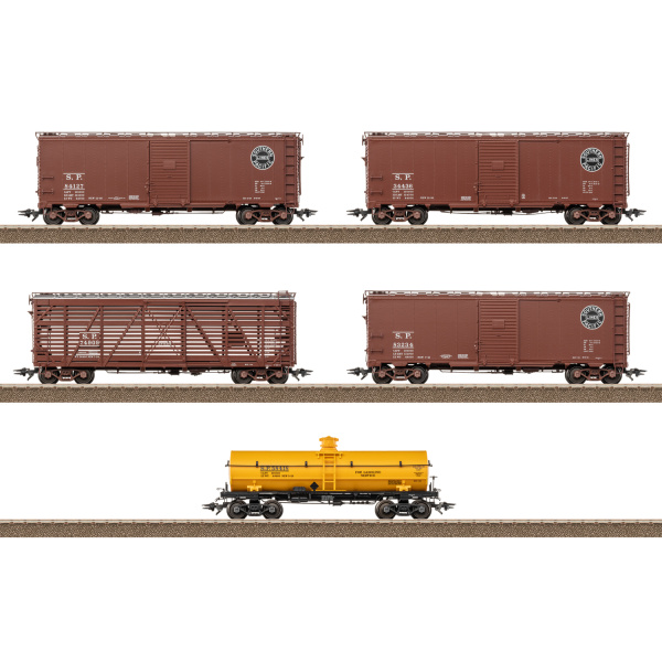 Trix H0 DC G&uuml;terwagen Southern Pacific, 5 Wagen