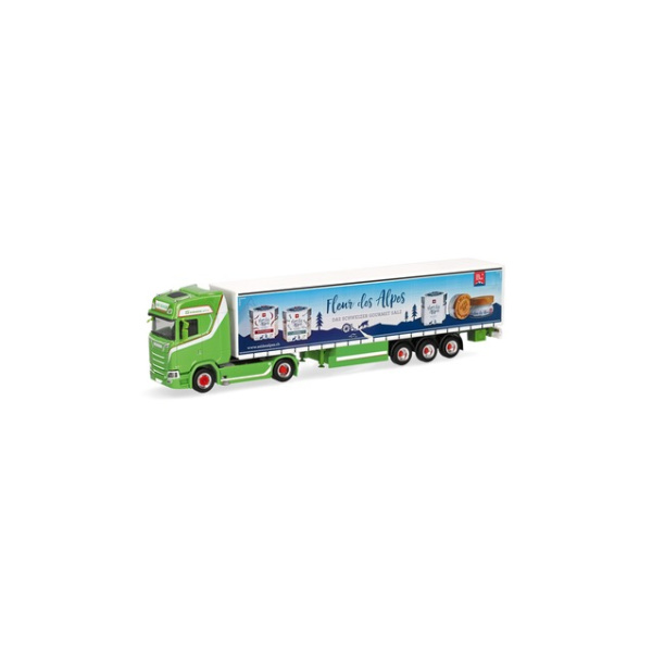 Herpa H0 Scania CS 20 Hochdach Gardinenplanen-Sattelzug "Urs B&uuml;hler - Fleur des Alpes", Schweiz
