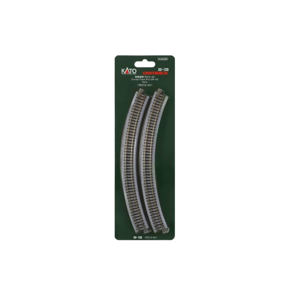 KATO N Gleis Unitrak gebogen R 315mm 45&deg;, 4 St&uuml;ck