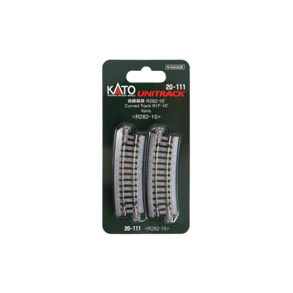 KATO N Gleis Unitrak gebogen R 282mm 15&deg;, 4 St&uuml;ck