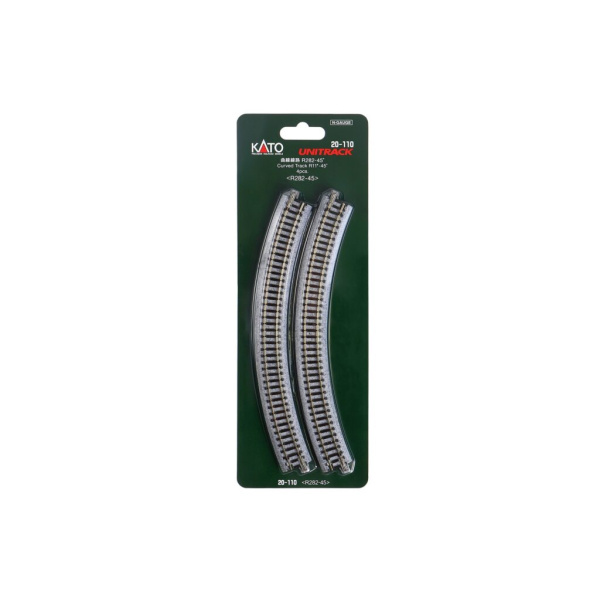 KATO N Gleis Unitrak gebogen R 282mm 45&deg;, 4 St&uuml;ck