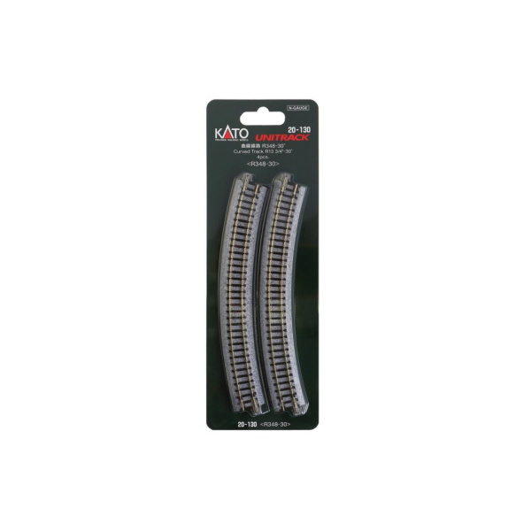 KATO N Gleis Unitrak gebogen R 348mm 30&deg;, 4 St&uuml;ck