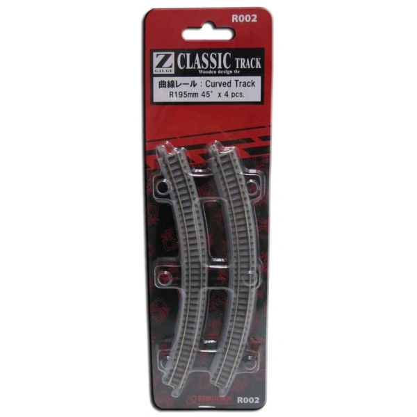 Rokuhan Z Gleis gebogen R195, 45&deg;, 4 St&uuml;ck (R002)