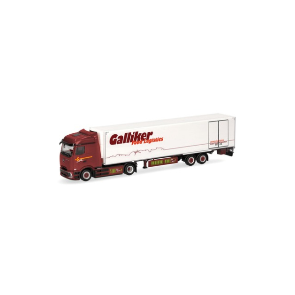 Herpa H0 Mercedes-Benz eActros 600 Bigspace K&uuml;hlkoffer-Sattelzug "Galliker", Schweiz
