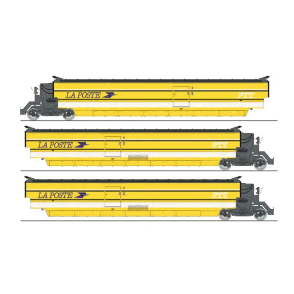REE H0 DC Triebzug TGV PSE "La Poste" Zwischenwagen 3-teilig