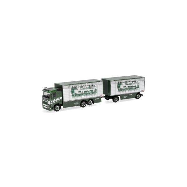 Herpa H0 Volvo FH GL FD 2020 Viehtransporter-H&auml;ngerzug "Vianco" (Schweiz/Birr-Lupfig)