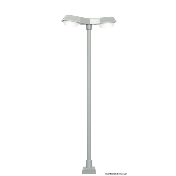 Viessmann H0 Stra&szlig;enleuchte modern mit Kontaktstecksockel, 2 LED wei&szlig;