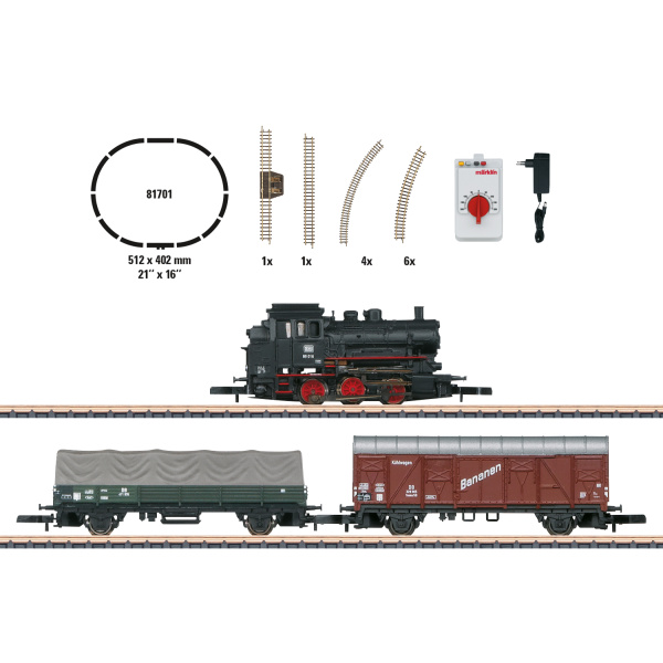M&auml;rklin Z Startpackung G&uuml;terzug BR 89, Gleisoval, Fahrger&auml;t