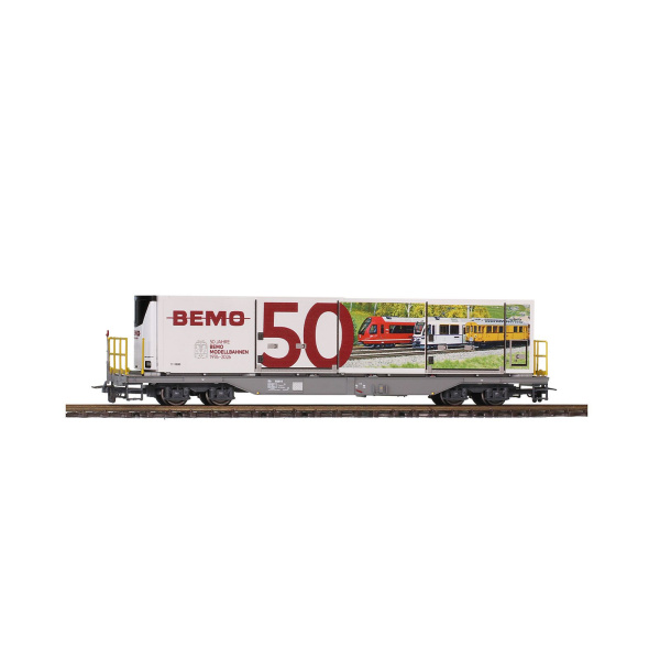 BEMO H0 DC Containerwagen Sb 64616 RhB, Jubil&auml;umswagen "50 Jahre BEMO"