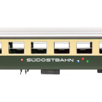 PIKO H0 DC Personenwagen SOB EW I 2. Klasse, mit Mittelschrift, SOB, Ep. V,3-teiliges Set