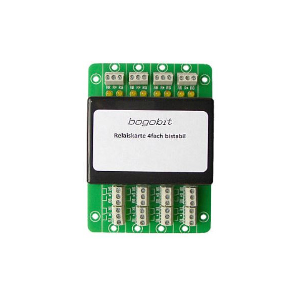 Bogobit Relaiskarte 4-fach bistabil, Modul mit 4 Umschaltrelais