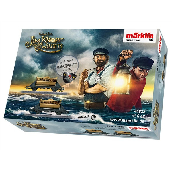 M&auml;rklin H0 AC Start up Piraten G&uuml;terwagen-Set &bdquo;Schatz der Wilden 13&ldquo; zu Jim Knopf